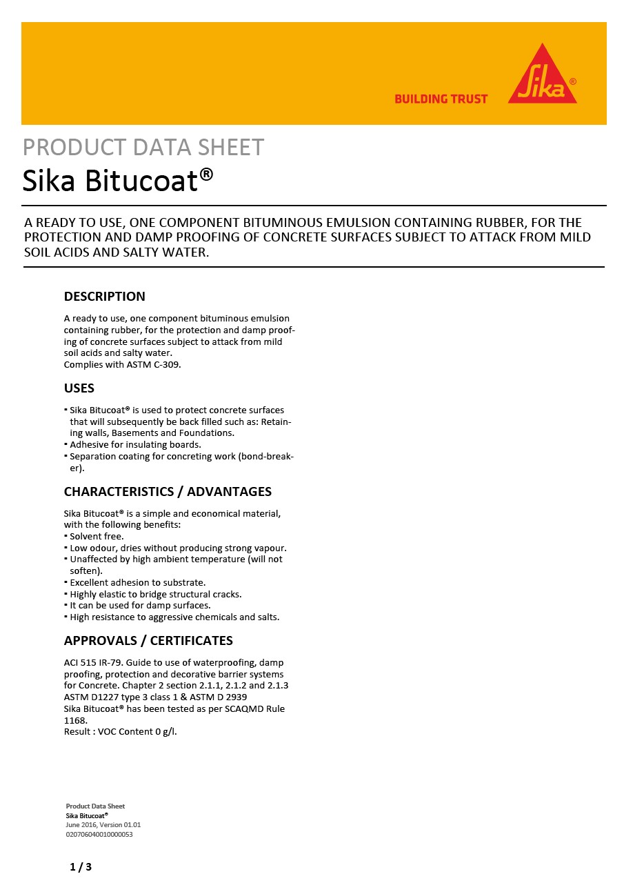 Product Data Sheets English