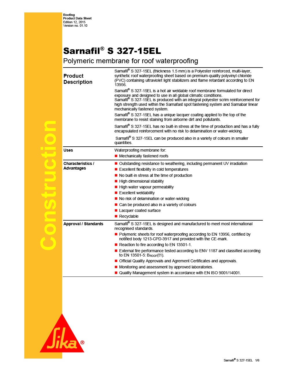 Sarnafil S 327-15EL